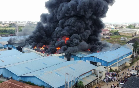 Fire guts Chinese company in Ogun (videos)