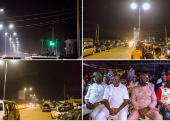 Knocks as Edo state Gov, Godwin Obaseki, commissons street lights with funfare 