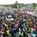 Mammoth crowd welcomes YPP Governorship candidate,  Senator Akpan back from prison in Akwa Ibom