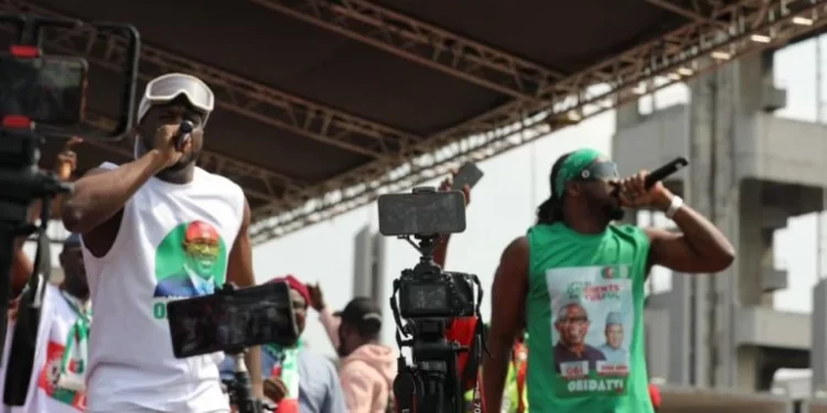 Psquare, African China perform at Peter Obi’s Lagos rally ( Photos)