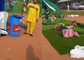 Wedding reception scatters as bride discovers her groom is married with 7 kids (video)