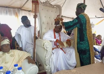 Dapo Abiodun gives instrument of Office to Olu of Orile Ilawo, Oba Alexander MacGregor