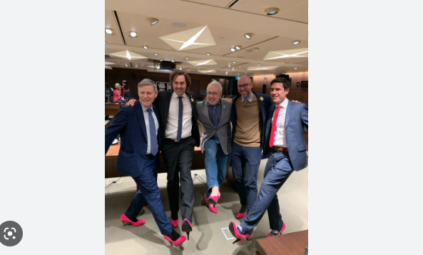 Male lawmakers in Canada wear heels to tackle violence against women