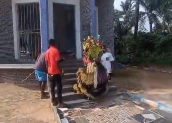 Watch, as Masquerade prays at the Grotto of Holy Mary