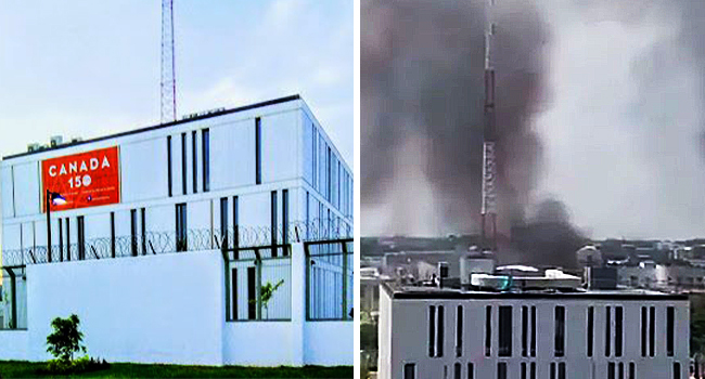 Two generator repairmen killed As Fire Guts Canadian high commission