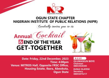 Ogun NIPR holds Annual Cocktails and End-of-the-Year Party Friday
