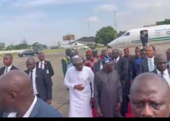 Tinubu arrives Lagos to flag off construction of Lagos-Calabar highway
