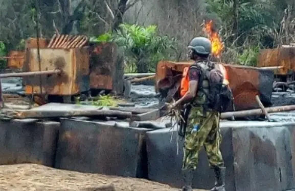 Military uncovers over 50 illegal refineries in Bayelsa forest