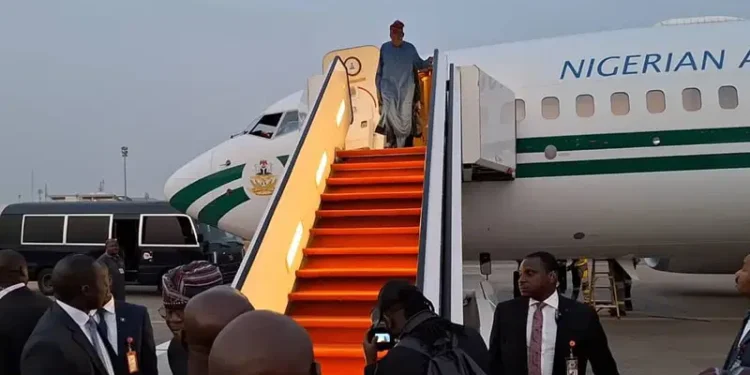 Tinubu returns to Nigeria from overseas trip