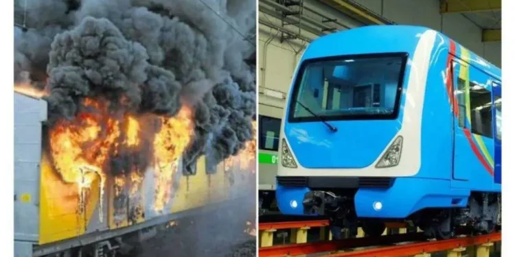 Fire guts Lagos Blue Line rail track