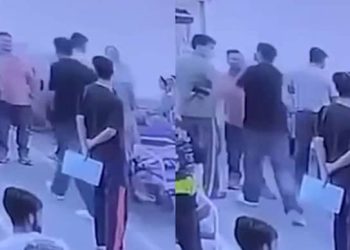 Man slaps doctor in hospital over delay in treating child leading to protest from medics (video)
