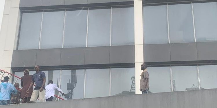 Occupants jump out of window as fire guts six-storey Afriland Tower