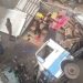 Truck falls off Lagos bridge, lands on bus station