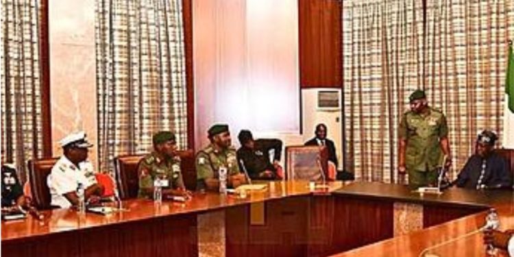 Tinubu in closed-door meeting with service chiefs